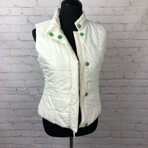 Vineyard Vines Cream Puffer Vest w/Pockets Small